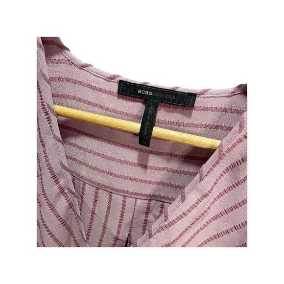 BCBGMaxAzria Pink Striped Wrap Blouse Top XS Career Business - Picture 5 of 5